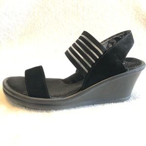 Skechers rumblers sci fi wedge black shoe sz 7